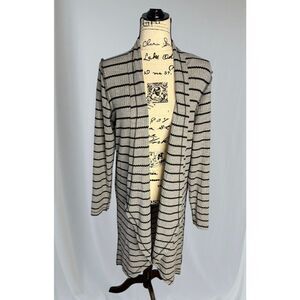 Daytrip Women's Size Medium Gray Black Open Front Cardigan Sweater